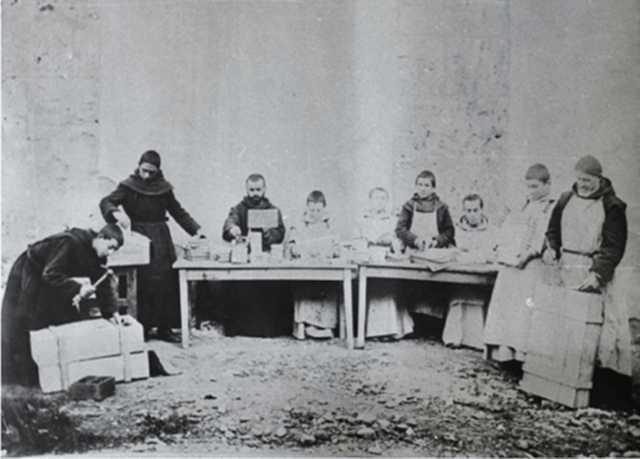 Origen de la chocolatería Trapa en el Monasterio cisterciense de La Trapa, en San Isidro de Dueñas (Palencia), año 1891 (Imagen Chocolates Trapa)