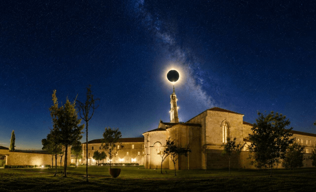 Eclipse solar total, Castilla y León, Abadia Retuerta LeDomaine, Sardón del Duero, Vallladolid (imagen Abadía Retuerta LeDomaine)