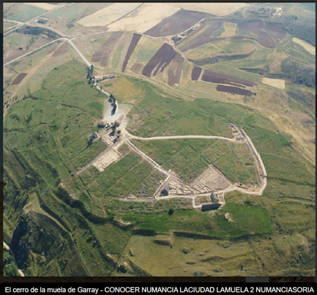 Vista aérea del yacimiento arqueológico de Numancia, Garray, Soria, (magen numanciasoria.es)