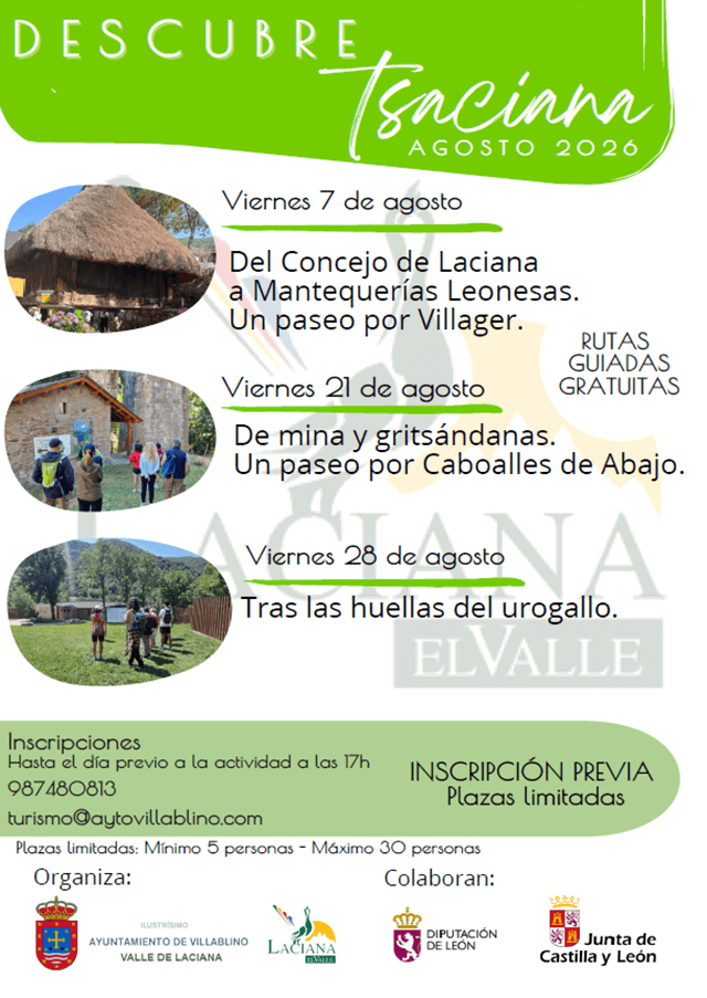 Cartel Descubre Tsaciana, Villablino (León) (imagen oficina de turismo de Villablino)