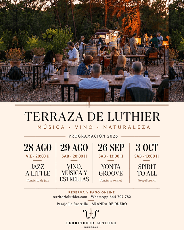Terraza Bodega Territorio Luthier, Paraje la Rastrilla, Ribera del Duero, Aranda de Duero, Burgos (imagen Bodega Territorio Luthier)