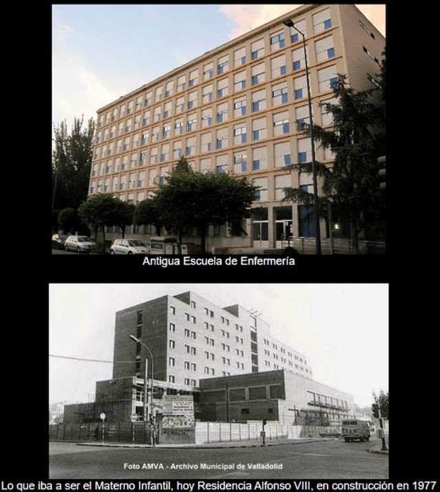 Escuela de Enfermería, y Residencia de estudiantes UVa, Calle Real de Burgos, Valladolid