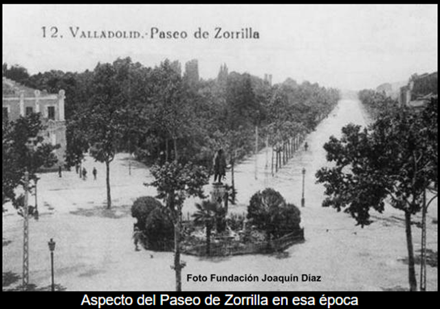 Aspecto del Paseo de Zorrilla en esa época