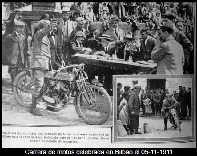 Carrera de motos celebrada en Bilbao el 05-11-1911