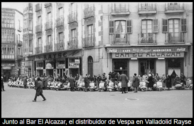 Junto al Bar El Alcazar, el distribuidor de Vespa en Valladolid Rayse