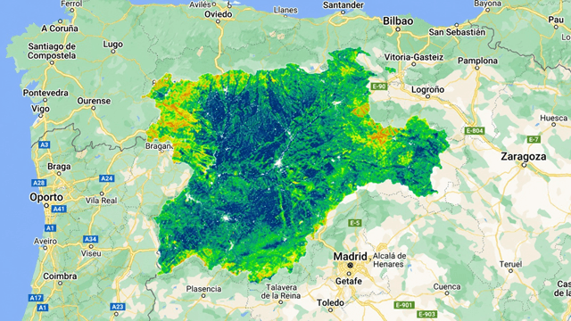 Mapa predictivo incendios forestales realizado con CROWNFIRE-AI (imagen ULE)