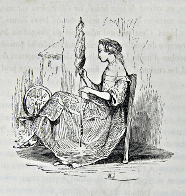 Dorotea hilando, cap. 30_primera parte, Don Quijote de la Mancha