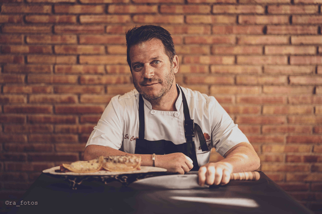 Edu Collado, chef del restaurante Egun on, Barajas, Madrid (imagen Ora fotos)
