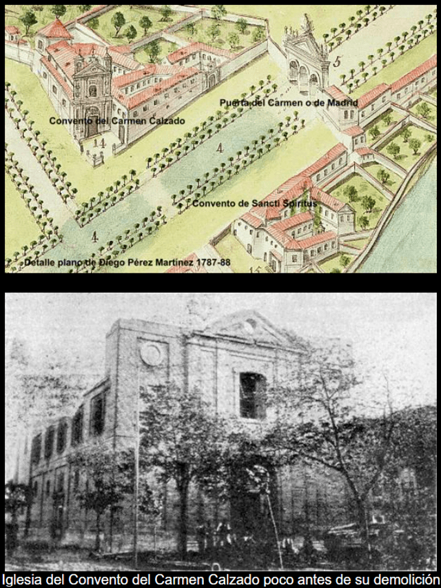 Ubicación del Hospital Militar y antigua iglesia del Carmen Calzado, Valladolid web