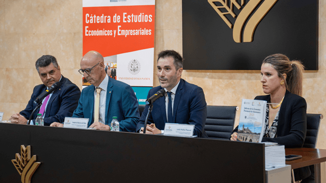 Presentación del I Informe de la Economía Provincial de Salamanca USAL-CAJA RURAL (imagen USAL Álvaro Ballesteros Villarino)